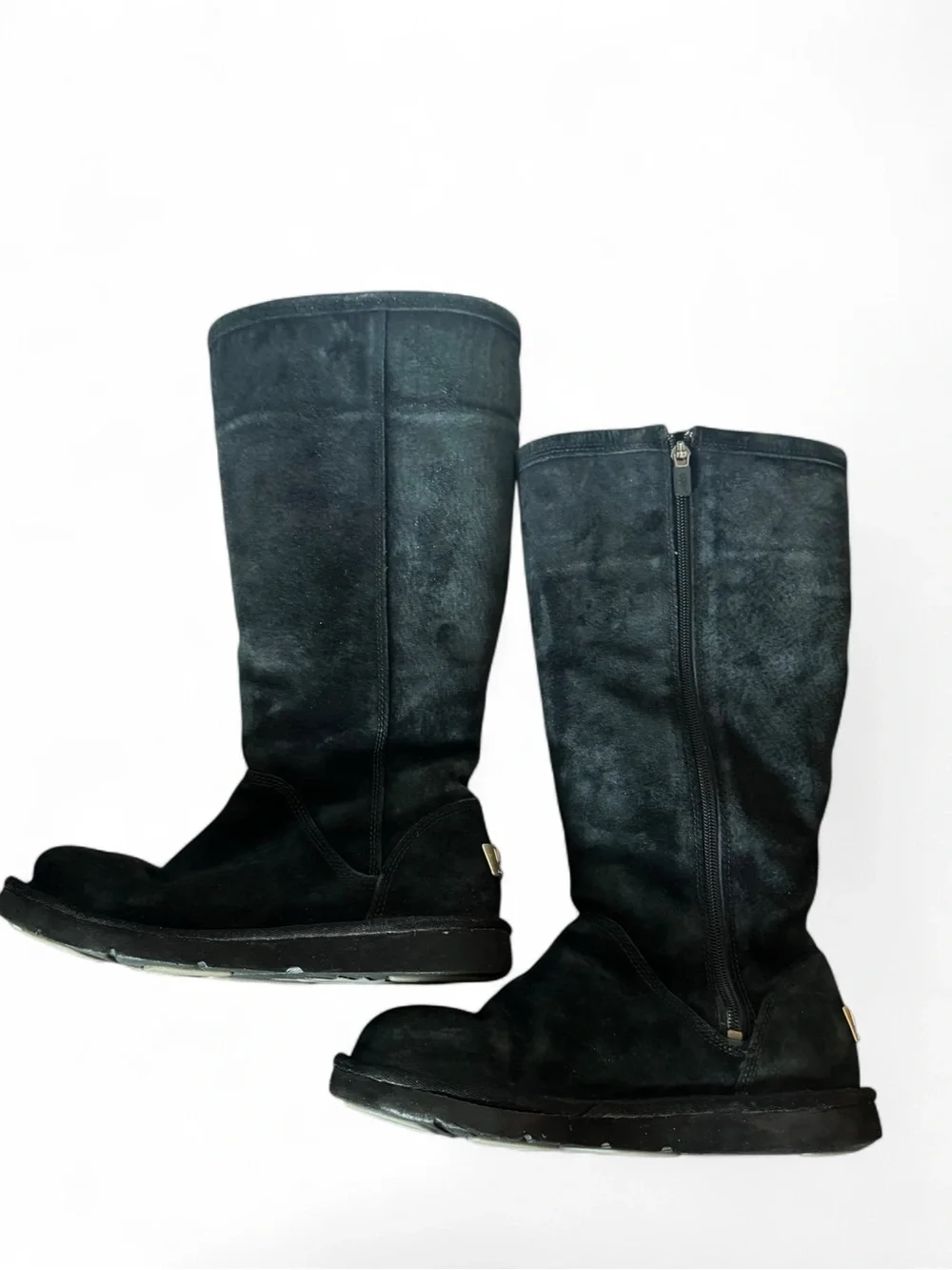 UGG Black 1891 Suede Knee-High Zip Boots Size 8
